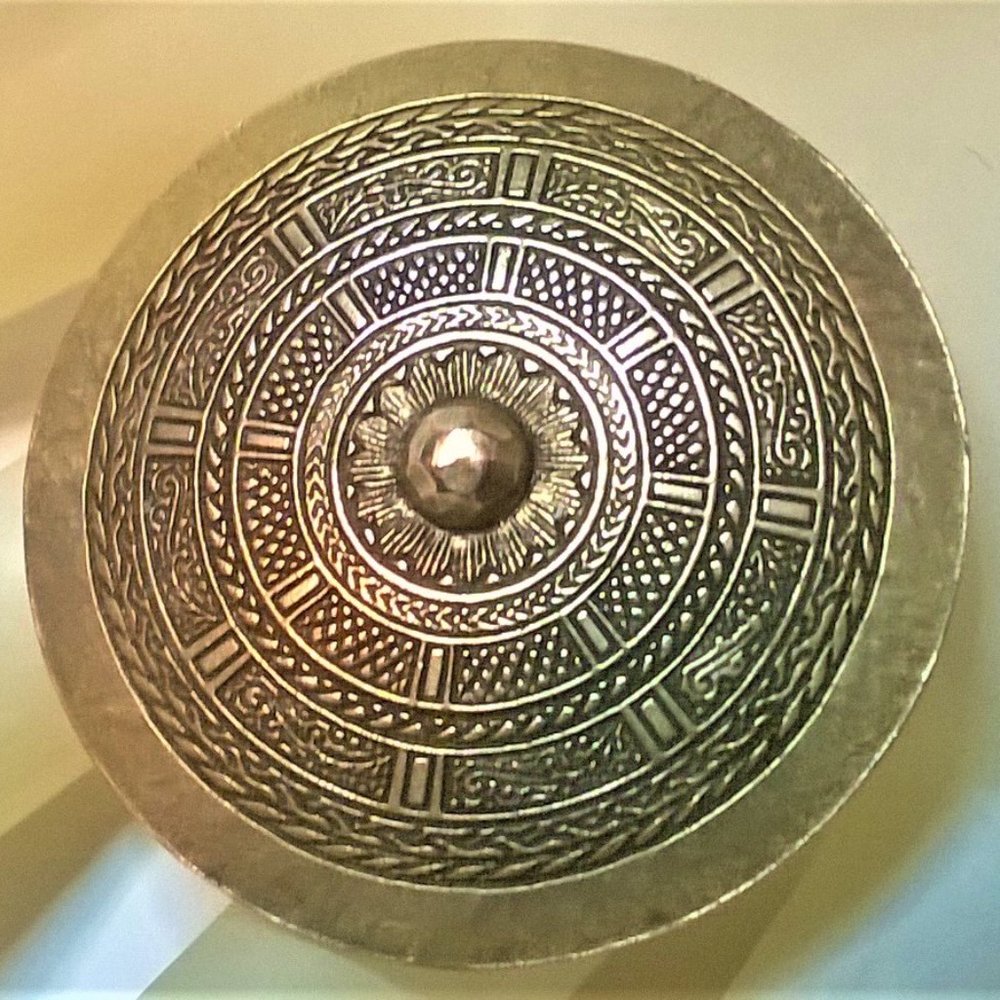 Vintage Galliano for Dior Shield Brooch in Bronze